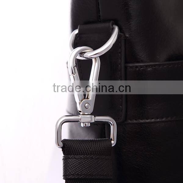 High-end oil wax cow leather tote clutch bag for middle-aged gentlemen dual bag