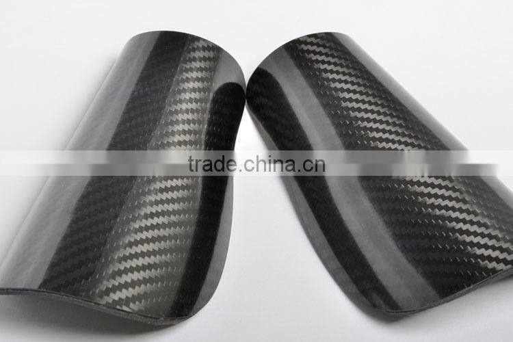 Glossy Finish Carbon Shin guard/3K Black Color Football Shinpads/Strong Shinguards For Football