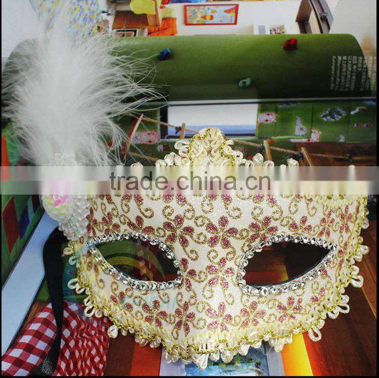 latest super deluxe italy sparkling glitter shining jewels rich feather eye party mask