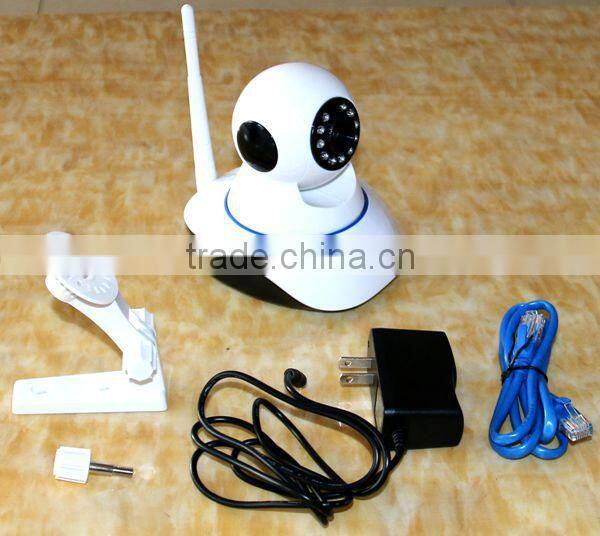 Wireless ip camera input alarm with pir sensor and remote control