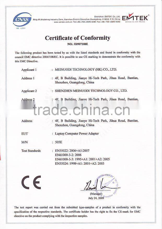 505G 90W,Automatic Universal laptop adaptor for car and home use