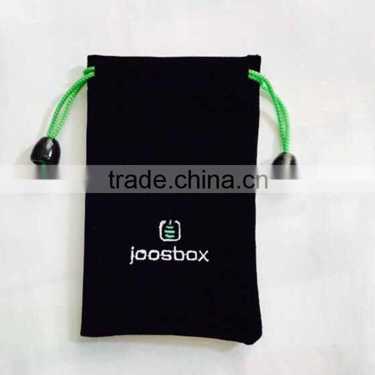 Soft Black Velvet Drawstring Carry Gift Bag Silver Lining 6.5" x 8"