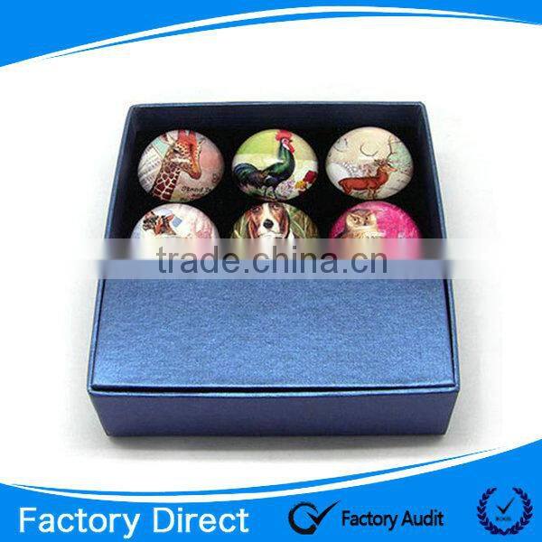 2015 Customized dome crystal glass fridge magnet