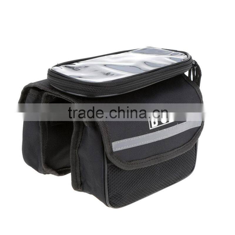 Outdoor Mountain Road Bike Bag Bicycle Front Tube Bag Cycling Phone Touch Screen Pouch Pannier Bike Bags Bicycle Accessories
