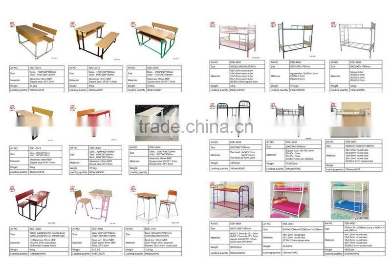 2-steater school chair/2 seater student desk and chair