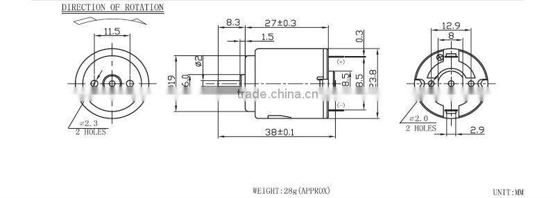 dc motor for toy car,3V remote control electric motor(RC-260)