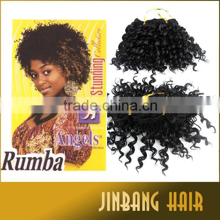 2016 innovative private label 4inch Angels stunning rumba hair synthetic afro kinky hair weft