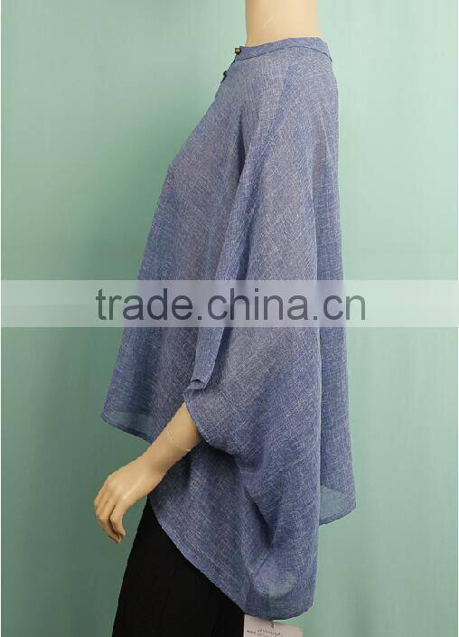 2016 autumn causal wear 3/4 sleeve ladies model simple blouse MT151032901