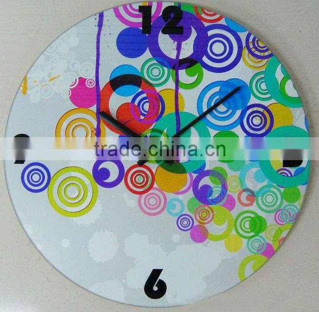 Glass wall clock, fashion clock, home decorative clock