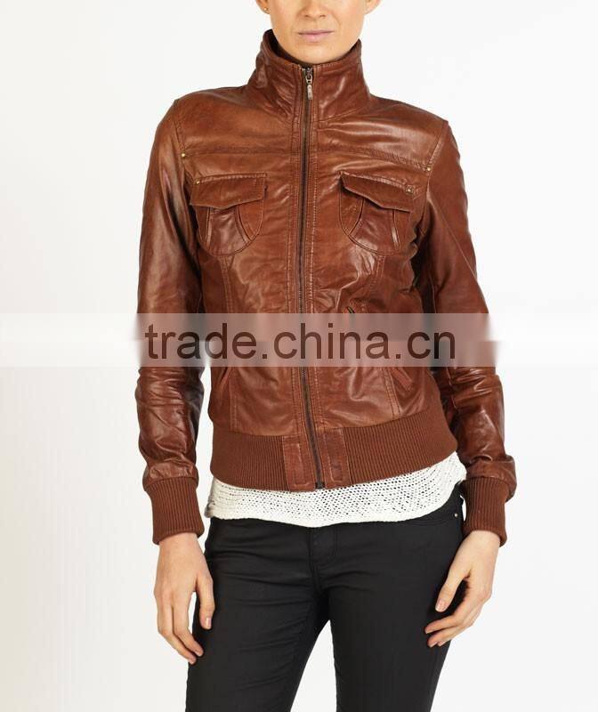 Made In Pakistan Standard Design Practical Ladies Pu Leather Jacket,Wholesale for Women Ladies Casual PU Leather Jacket