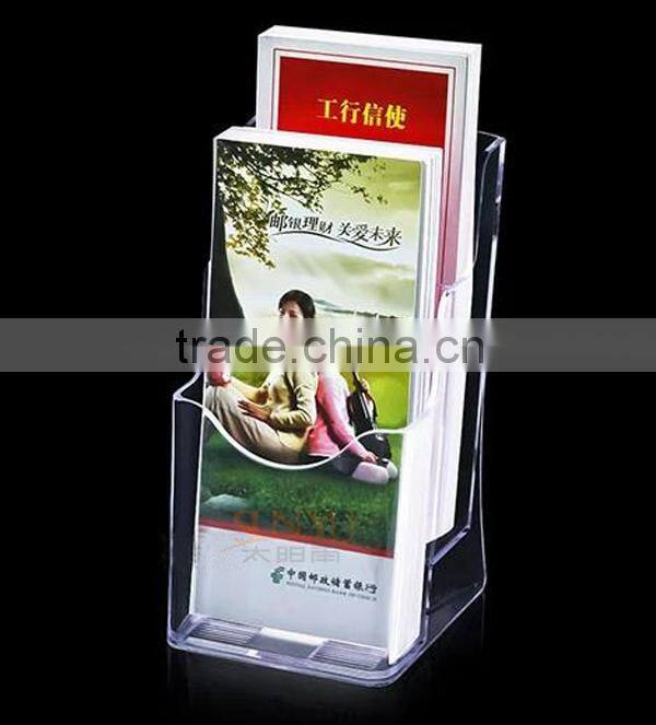 OEM Unique Design Wall Mount Acrylic Brochure & Magazine Display Holder