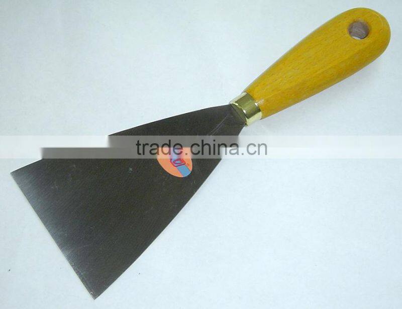 Mirror polished steel double color plastic handle putty scraper