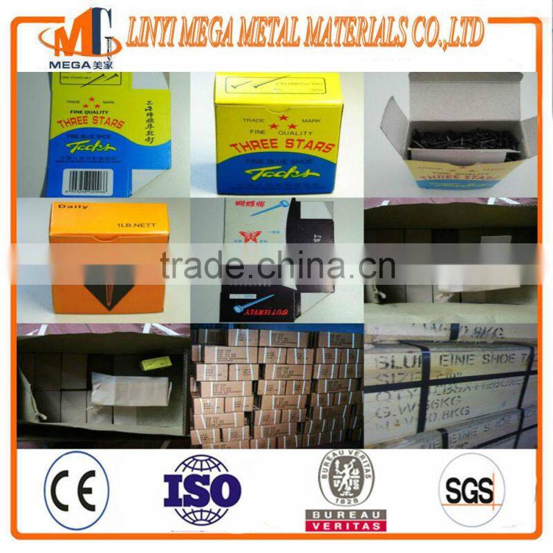 the factory have Iron bluish shoe tacks black cupper nails famous brand three star
