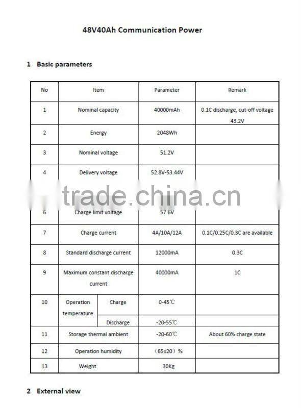 48v40ah battery module for telecom