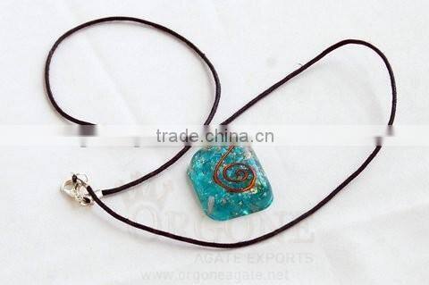 Lapis Lazuli Orgone Rounded Square Pendant