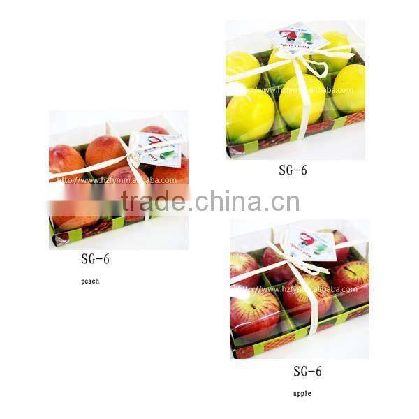 6pcs packing watermelon shape scented fruit candle