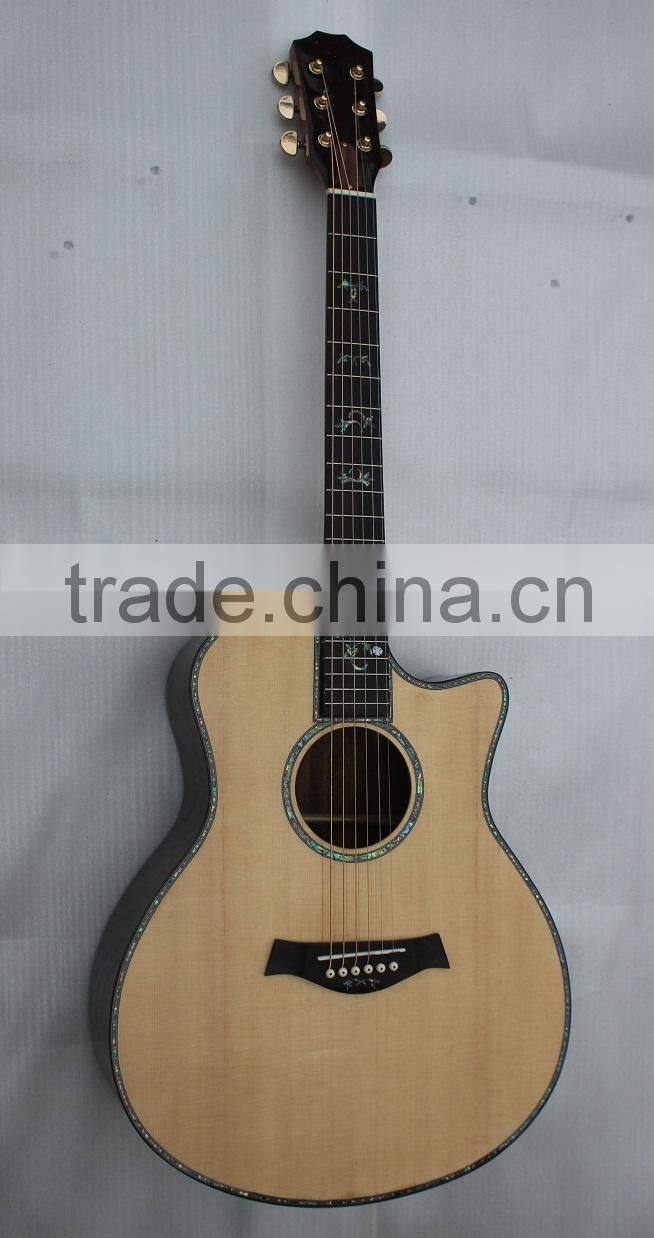 Weifang Rebon 39 size cutaway Taylo real abalone inlay acoustic guitar