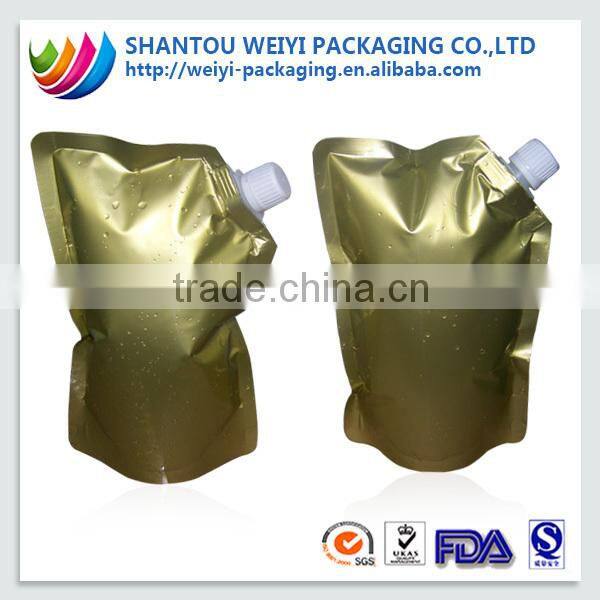 Laminated barrier security spout pout liquid packaging plastic bag for liquid soap