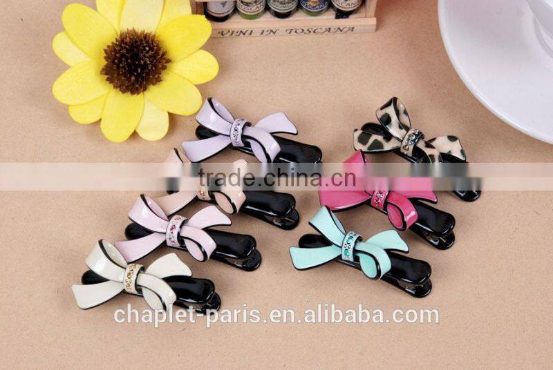 Rhinestone bow french pin fashion hair jewellery