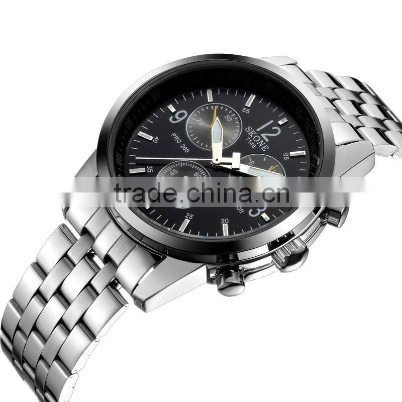 SKONE 7145 stainless steel back water resistant watch