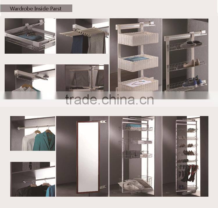high-quality bedroom wooden clothes wardrobe with 3-4 white high gloss doors