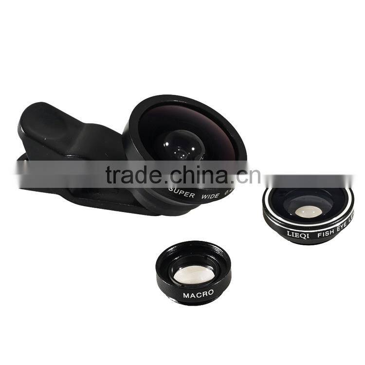 Multifunction wide angle macro fisheye lens external camera for android mobile phone universal clip phone camera lens