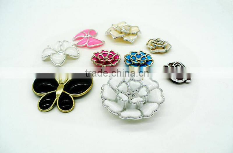plastic flower charm butterfly multi layered acrylic jewel rhinestone DIY decoration craft fitting shoe jewelry making