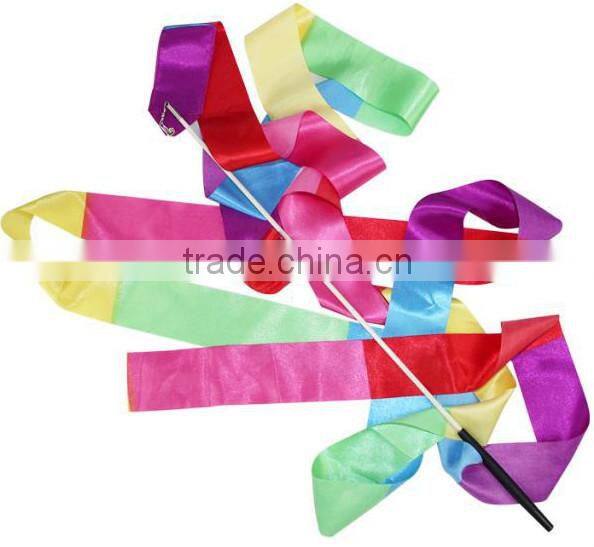 Rainbow Artistic Gymnastics Ribbon Colorful Alisa RG ribbon