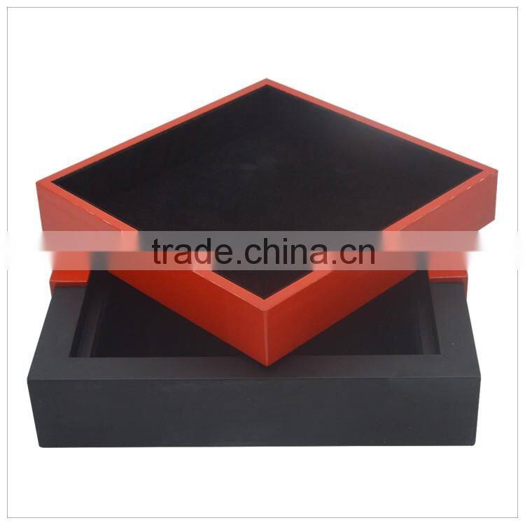 Custom printed high quality wooden rectangle hat box for tea