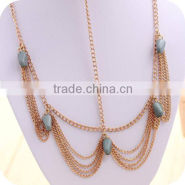 bohemia turquoise chain hair accessories bridal jewelry