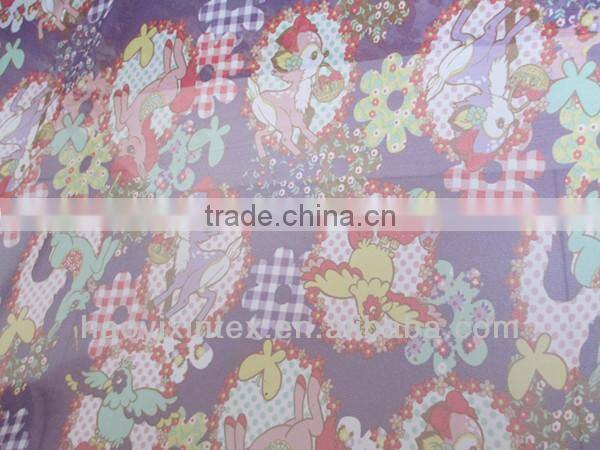 100% Polyester Chiffon Fabric Mickey Printing Chiffon for Kids