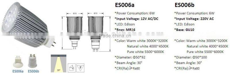 6W MR16 Edison COB Spotlight LED Spotlight