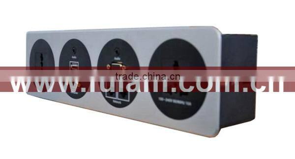 Aluminum Multimedia wall oulet connector with RCA VGA HDMI NET AV USB