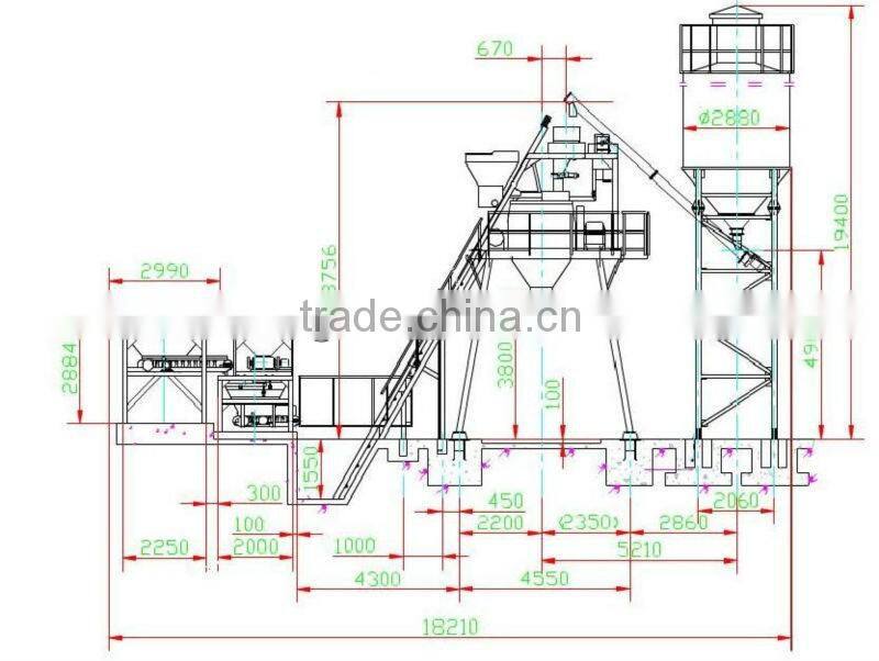 HZS50 concrete batching plant