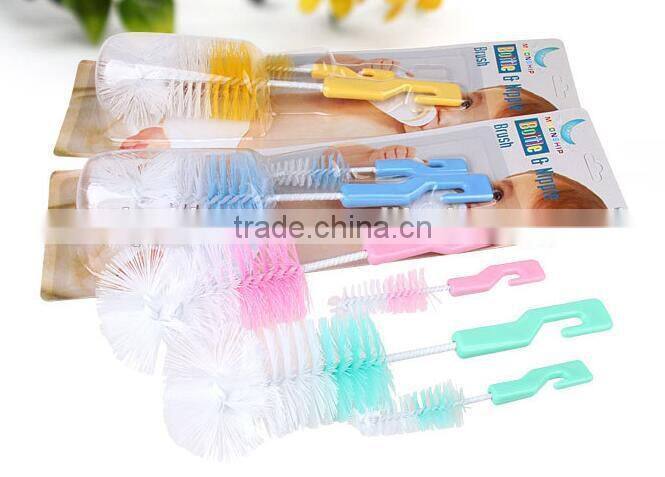 Hot selling 2PCS Milk-Bottle Cleaning Brush/baby bottle cleaning brush