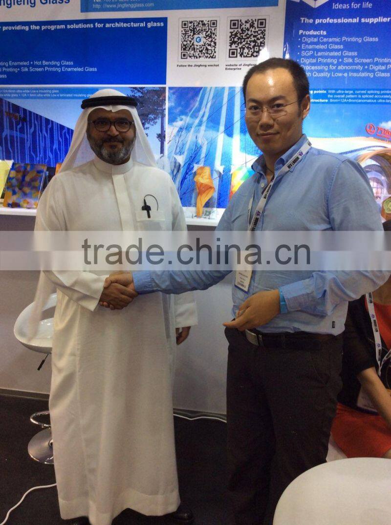 Silkscreen printing glass, special matched ink decorative glass, ceramic fritted glass facade, laminated safety glass