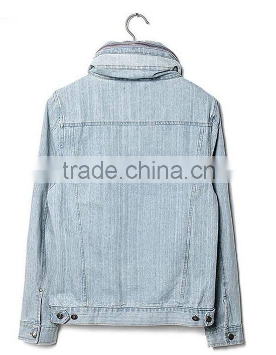 Fashion denim jacket for men oem high quality men's jeans cotton jacket plain denim jacket (JXJ25858)