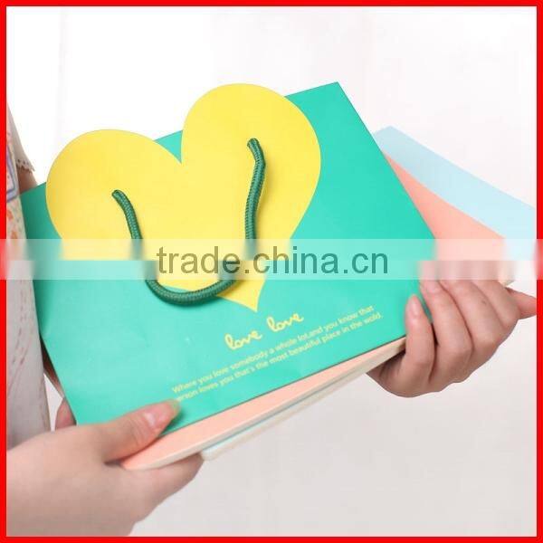 Heart Shape Designed Shopping Paper Bags With Rope Wholesale