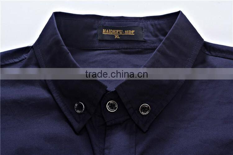 Plain Black Trendy High quality Dress/office long sleeve shirt for latest best quality men square collar