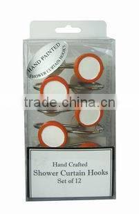 Shower curtain resin round style hooks