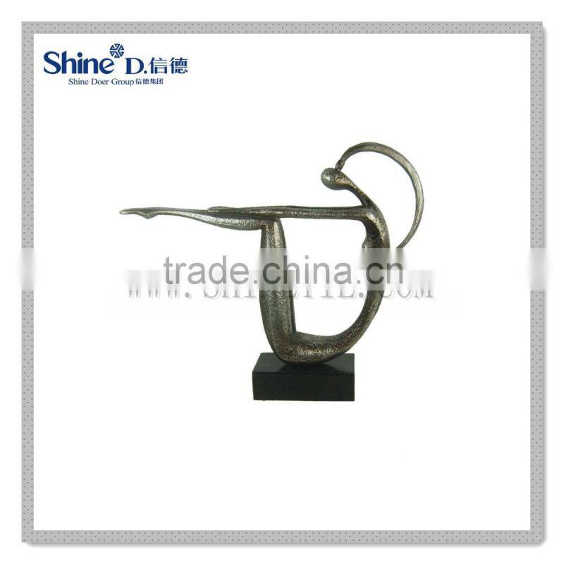 Abstract bronze female statue for table decoration
