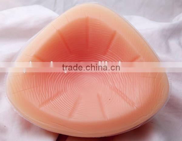 triangle shape hot selling fake sexy silicone breast falsies for male cross dressing or female breast enhancements or prosthesis