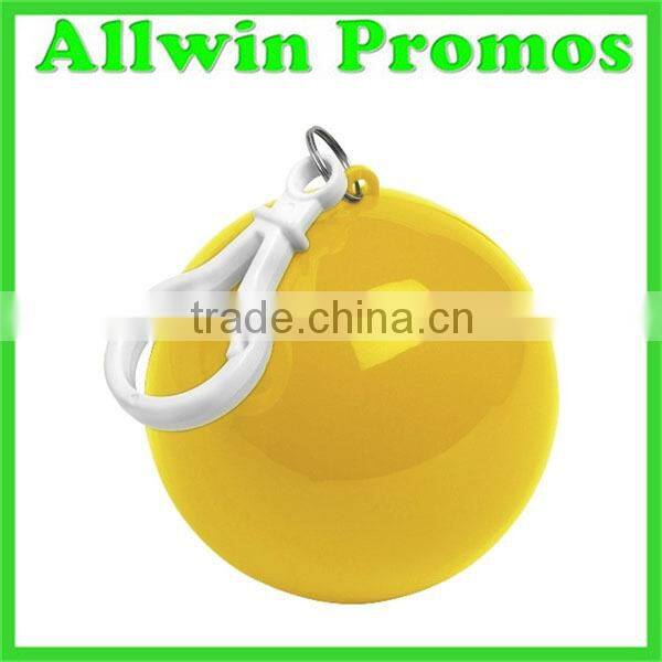 Poratble Disaposable Plastic Rain Poncho in Ball