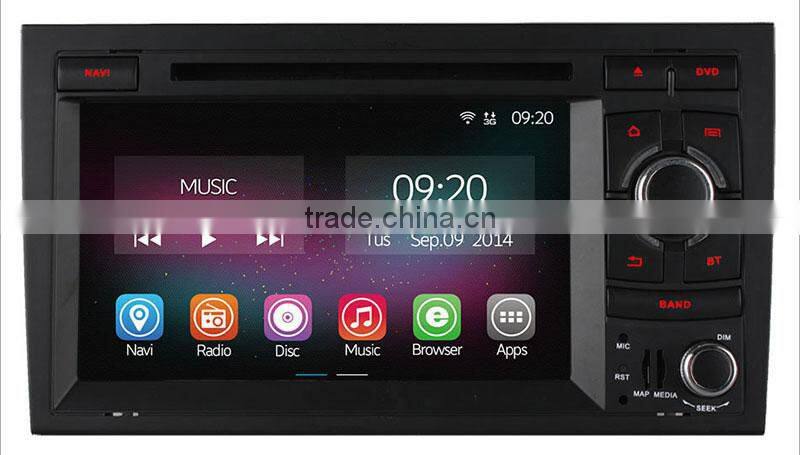 Wholesale price Quad Core Rk3188 Android 4.4 up to android 5.1 Auto Radio player for Audi A4 2002-2008 1024*600 2G RAM