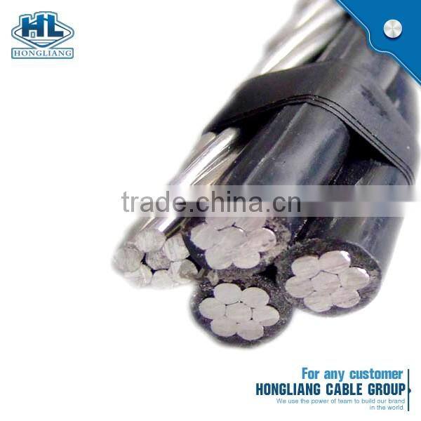 33kv abc aerial bundle cable AAC wire ACSR netural cable #4 AWG triplex aluminum clam ABC cable