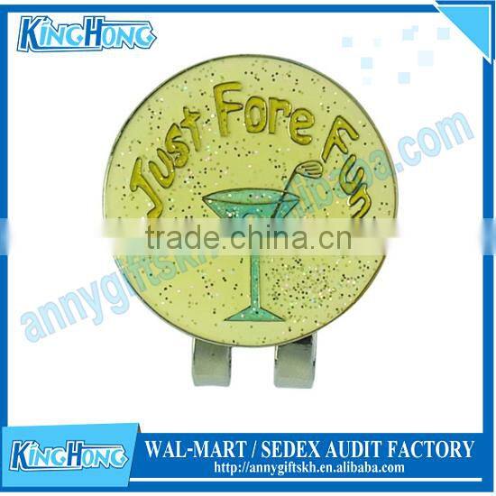 Economic golf ball marker with blank golf hat clip