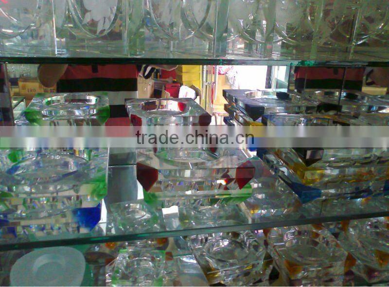 fish color printed crystal ashtray /tobacco cigar/smoking craft ashtray useful(R-0974