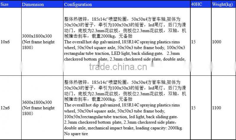 High quality livestock cattle trailer for sale