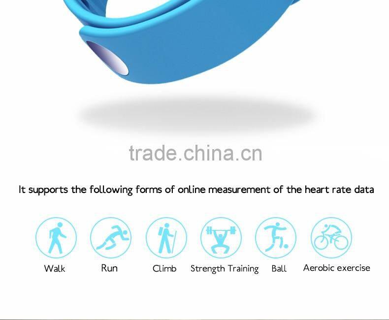 2016 new colorful smart wristbands healthy record data synic to Ios Android smartphones