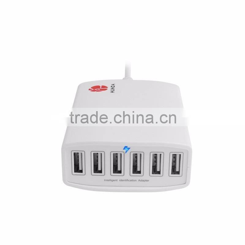 China Factory 5-6 port Intelligent usb travel charger 12A